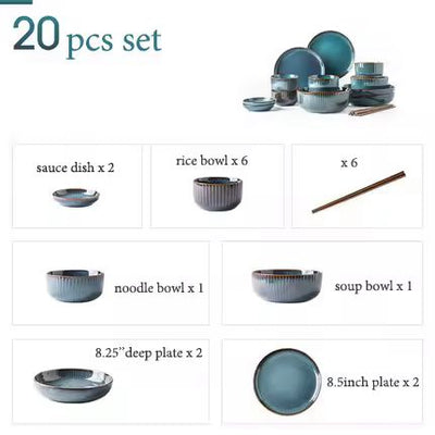 Robin Blue Ceramic Tableware Set