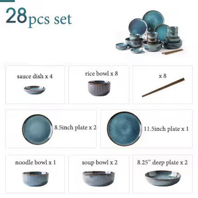 Robin Blue Ceramic Tableware Set