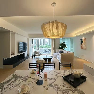 Hazel Linen Pleated Ceiling Light