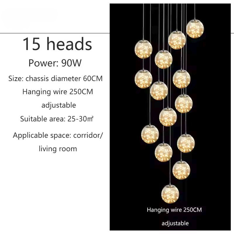 Amélie Crystal Ball Stair Chandelier