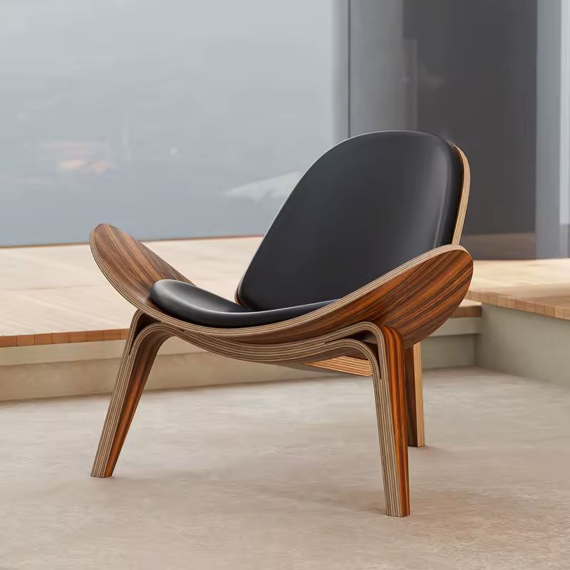 Bryony Leather Wooden Armchair