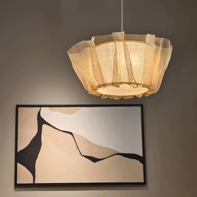 Hazel Linen Pleated Ceiling Light