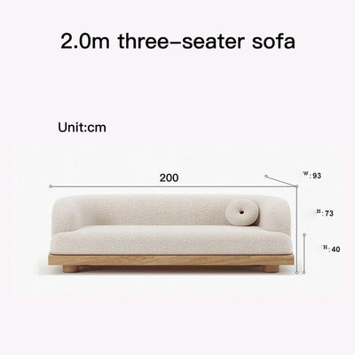 Emery Wood Legs Stretch Arm Couch Sofa