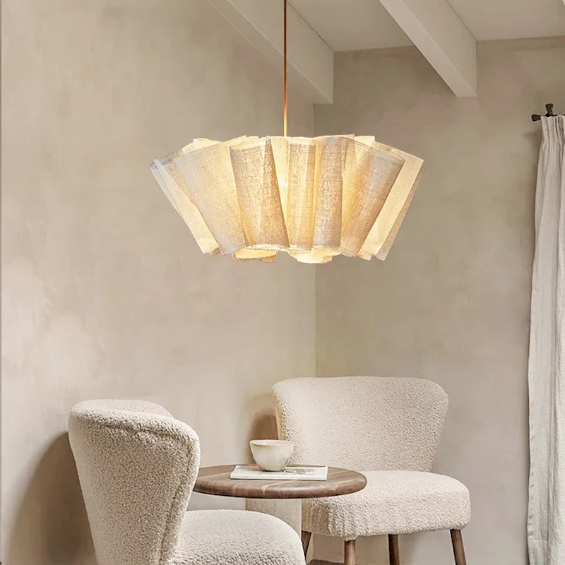 Hazel Linen Pleated Ceiling Light