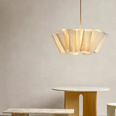 Hazel Linen Pleated Ceiling Light