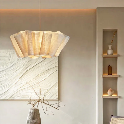 Hazel Linen Pleated Ceiling Light