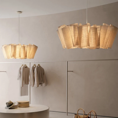 Hazel Linen Pleated Ceiling Light