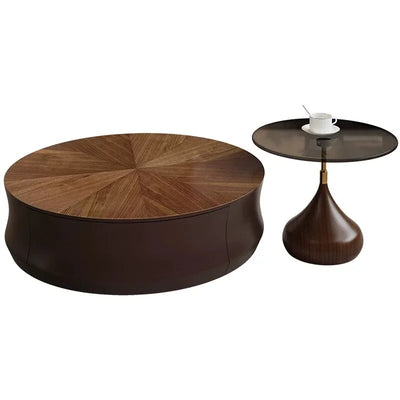 Shania Round Wooden Coffee Table Set