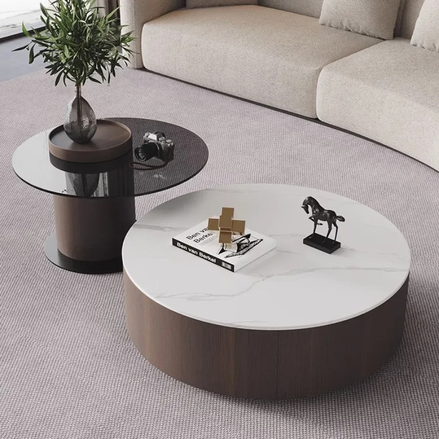 Anita Round Wooden Coffee Table Set