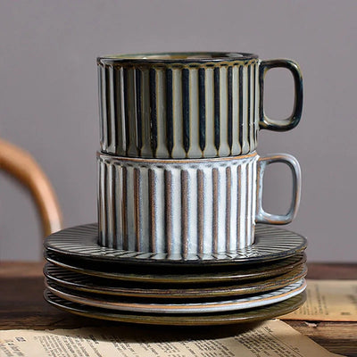 Anthia Retro Ceramic Coffee Mug Set