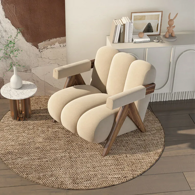 Casen White Accent Chair Velvet