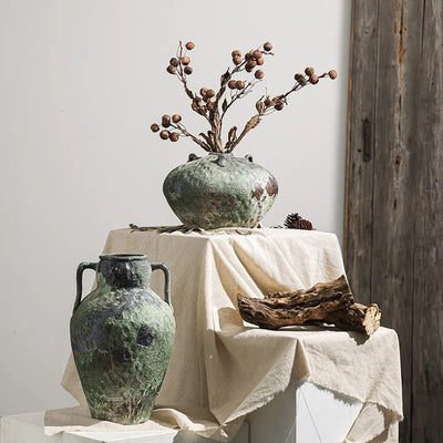 Kai Rustic Green Ceramic Vase