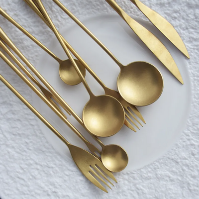 Gold Finish Stainless Steel Dinnerware Set