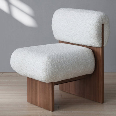Iker Boucle Solid Wood Armchair