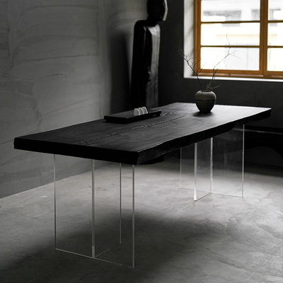 Houston Black Table With Acrylic Legs