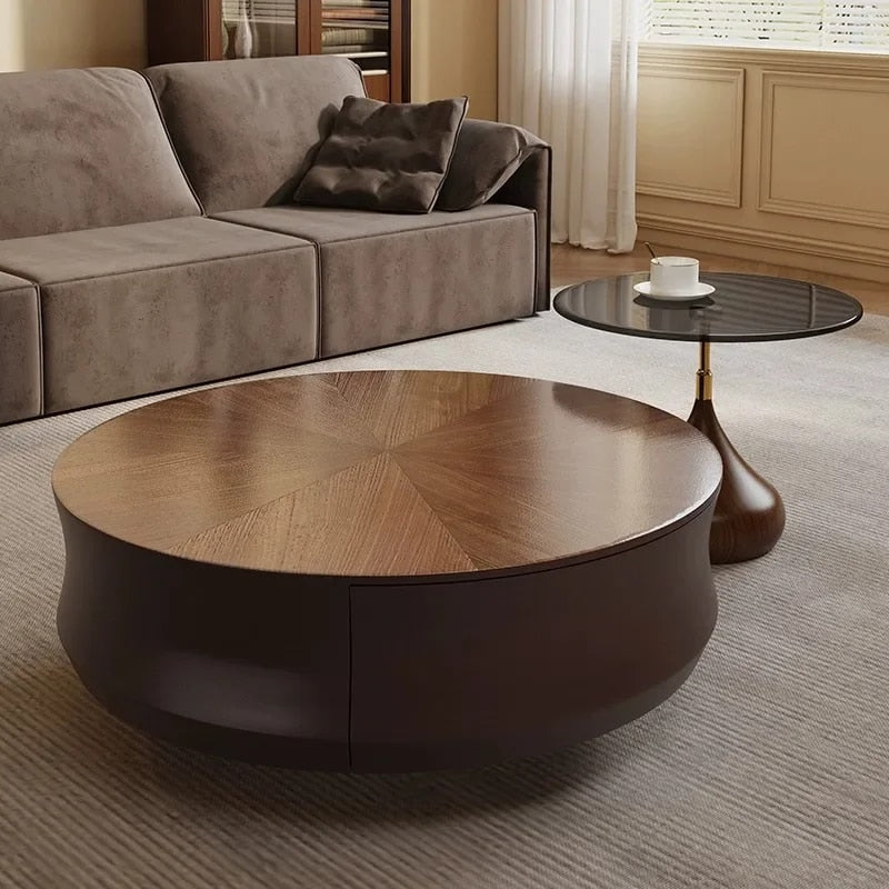 Shania Round Wooden Coffee Table Set