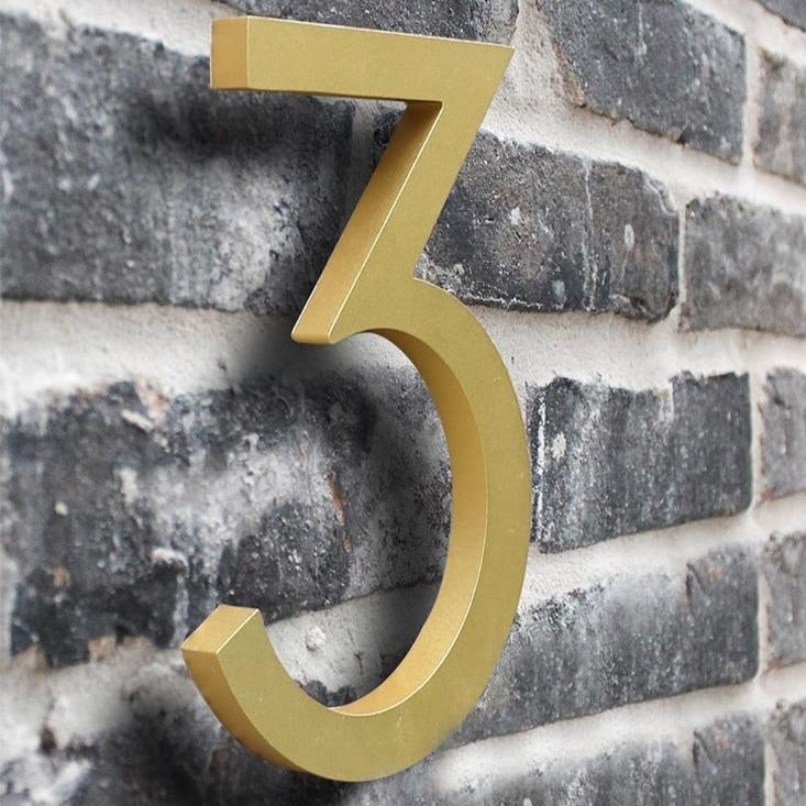 Large gold floating house numbers