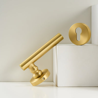 Edie Solid Brass Lever Door Handles & Lock Set