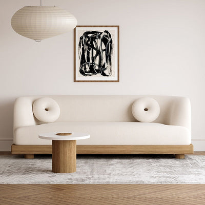 Emery Wood Legs Stretch Arm Couch Sofa