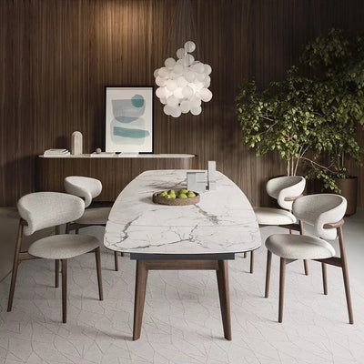Modern Cream Fabric Dining Chair