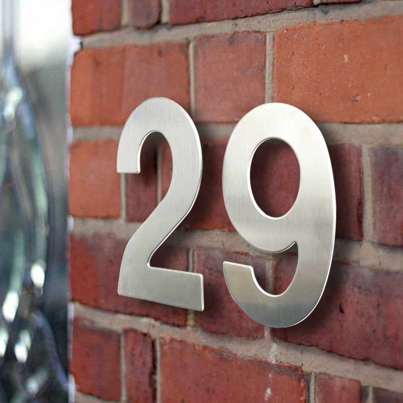 Large Silver Floating House Numbers